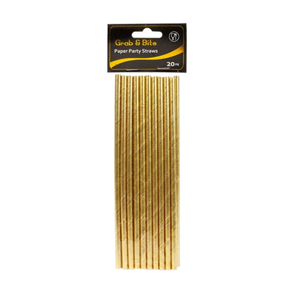 Metallic Party Paper Straw, 20pk