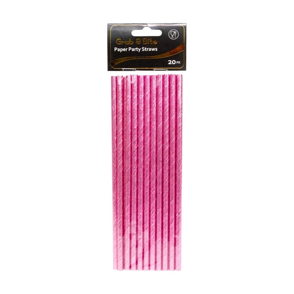 Metallic Party Paper Straw,  20pk