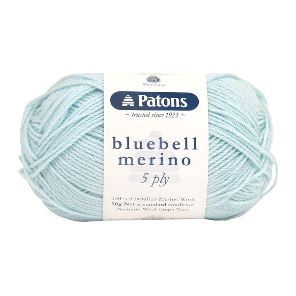 Patons Bluebell Merino 5ply Yarn, Glacier- 50g Merino Wool Yarn