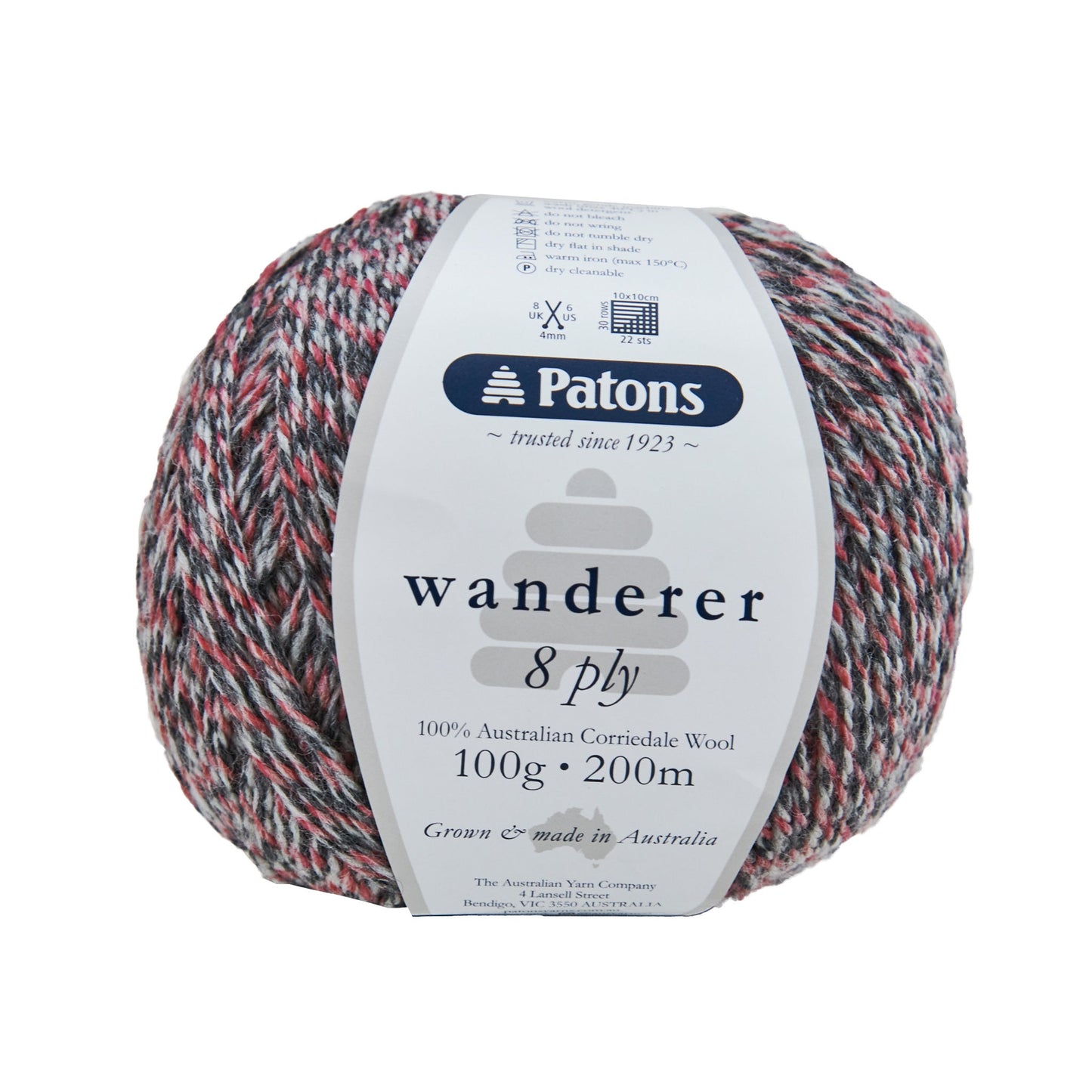 Patons Wanderer Crochet & Knitting Yarn 8 Ply, 100g Corriedale Wool Yarn