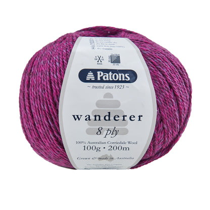 Patons Wanderer Crochet & Knitting Yarn 8 Ply, 100g Corriedale Wool Yarn