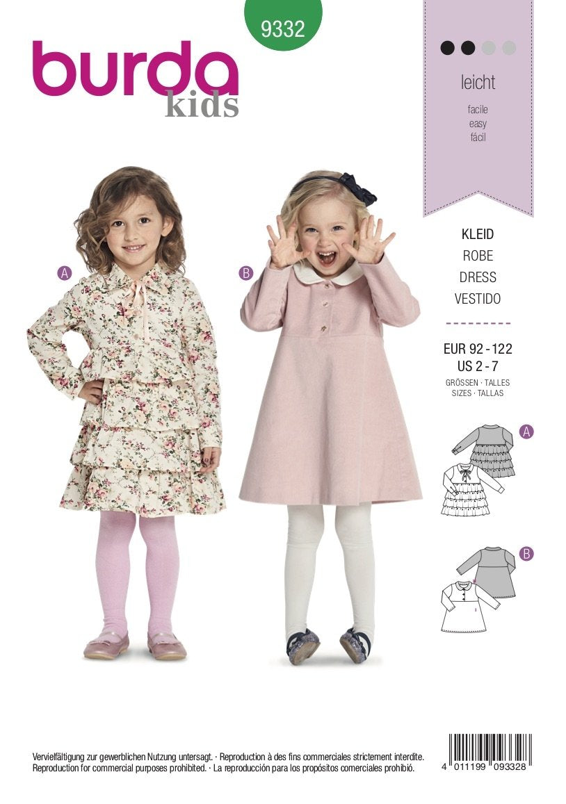 Burda Pattern B9332 Children's Dresses (2-7)