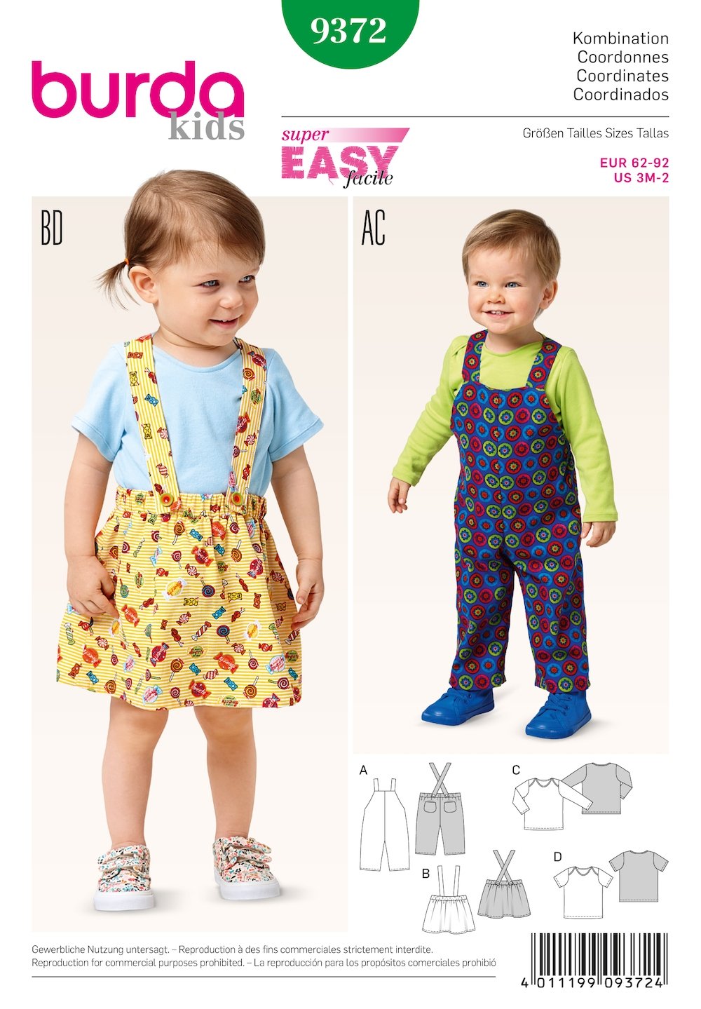 Burda Pattern 9372 Coordinates (3M-2Y)