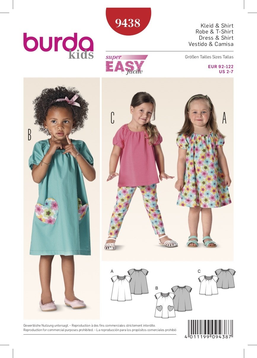 Burda Pattern 9438 Toddlers (2-7)