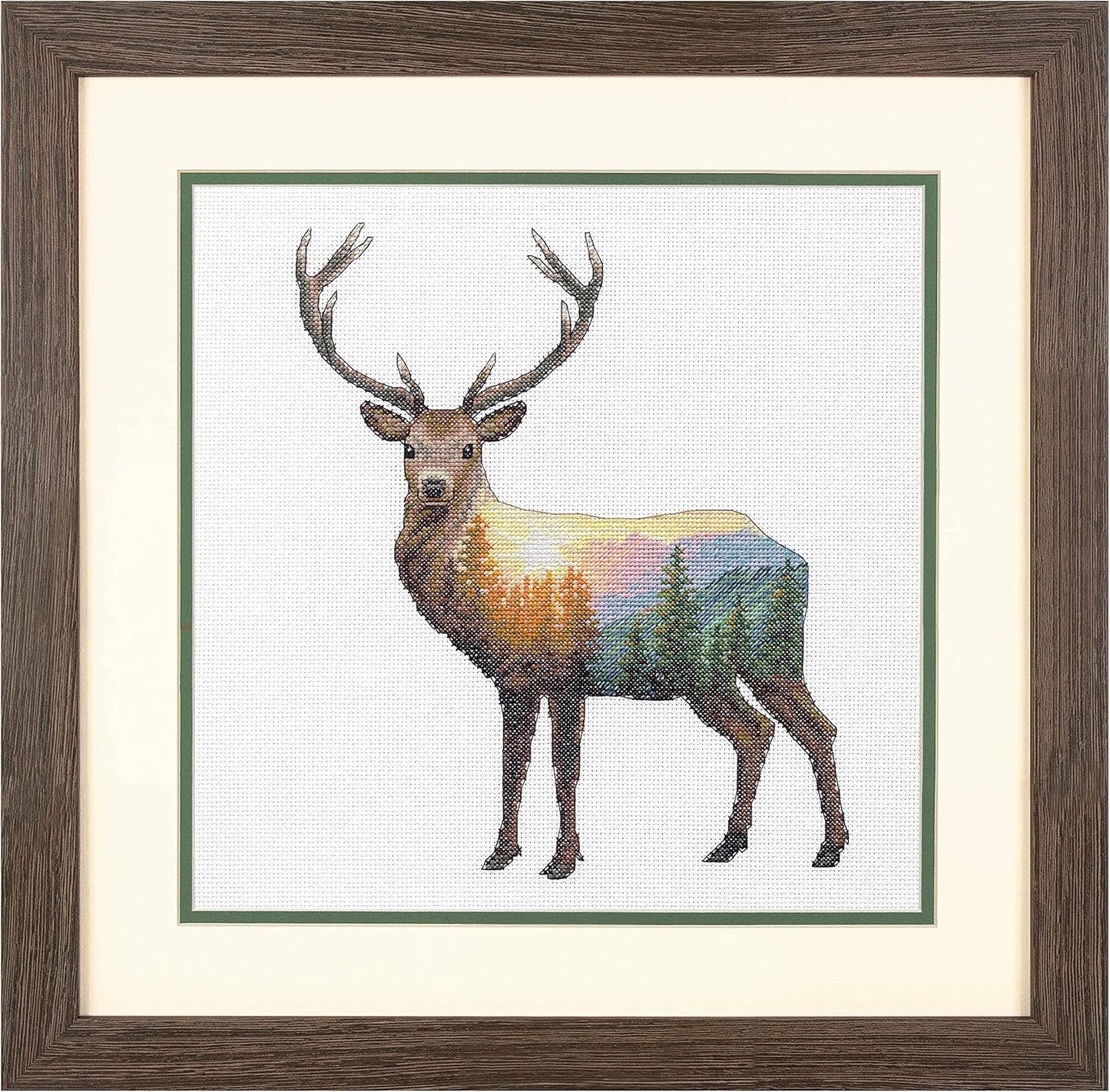 Dimension Deer Scene Cross Stitch Kit-12x12in