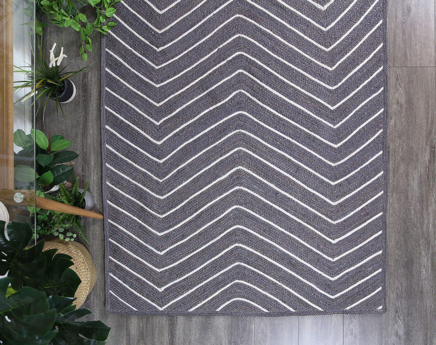 Artisan Grey Chevron Rug