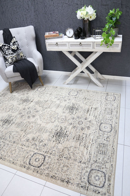 Ario Tapestry Traditional Cream Rug