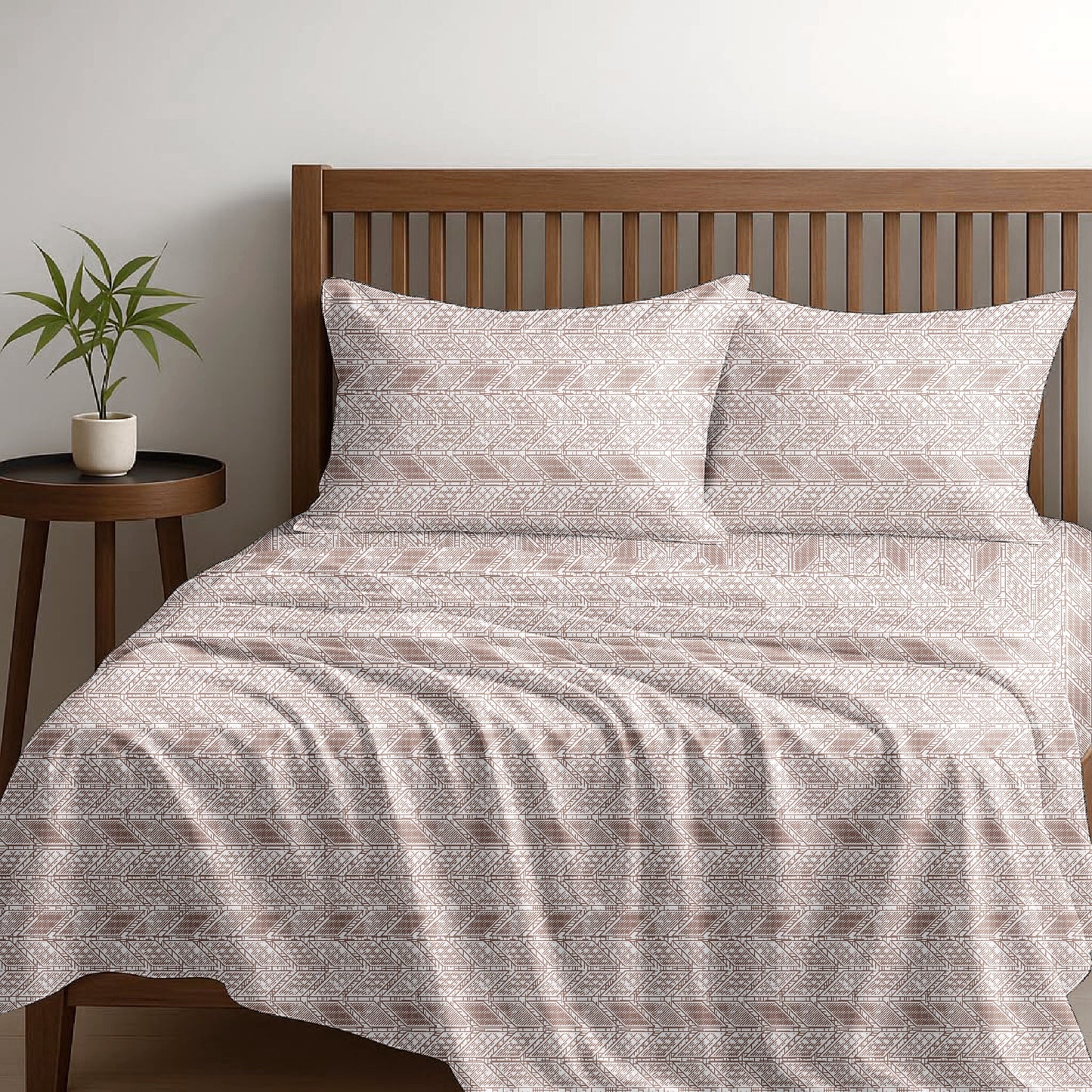 Alaria Printed Cotton Sheet Set, Arrow- Single Bed