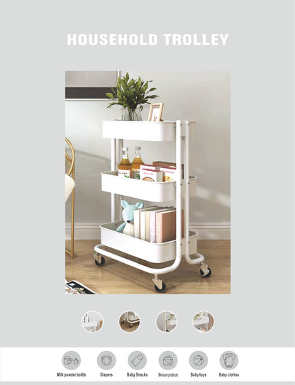 3 Tier Storage Trolley- 42cmx33cmx80cm