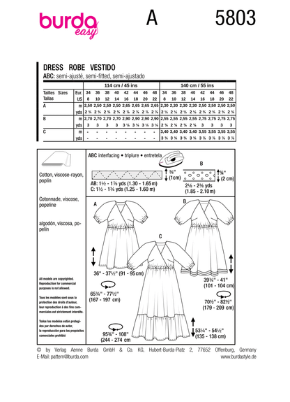 Burda Pattern B5803 Misses' Dress