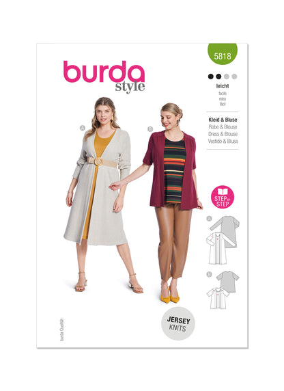 Burda Pattern B5818 Plus Size Dress