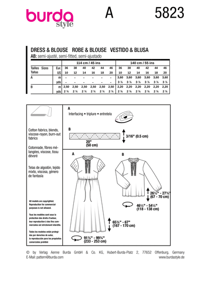 Burda Pattern B5823 Misses' Dress