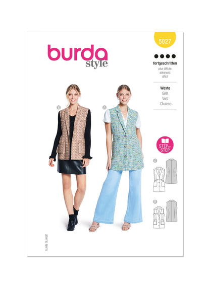 Burda Pattern B5827 Misses' Top Vest