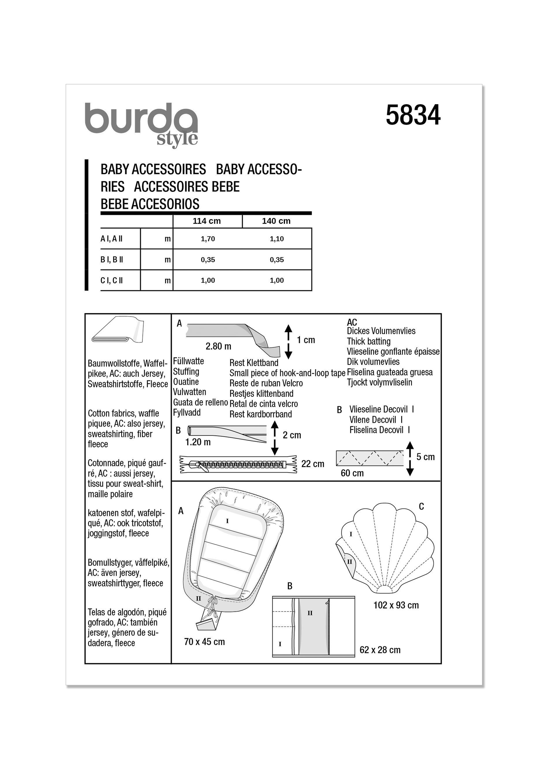 Burda Pattern 5834 Baby Accessories