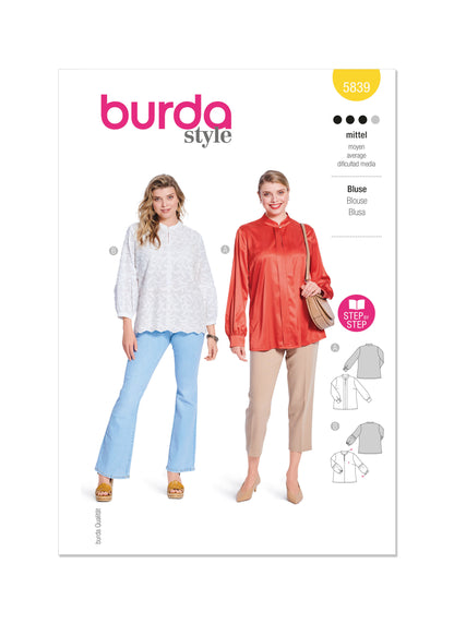 Burda Pattern B5839 Plus Size Top Vest