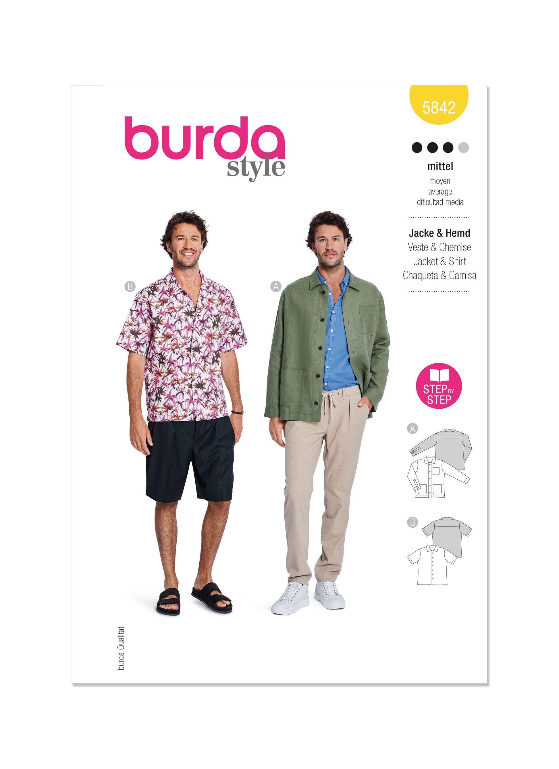 Burda Pattern B5842 Men/Boy's Top Vest