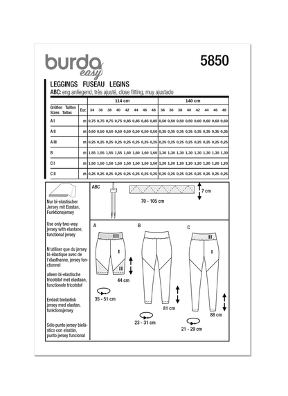 Burda Pattern 5850 Miss Skirt Pants