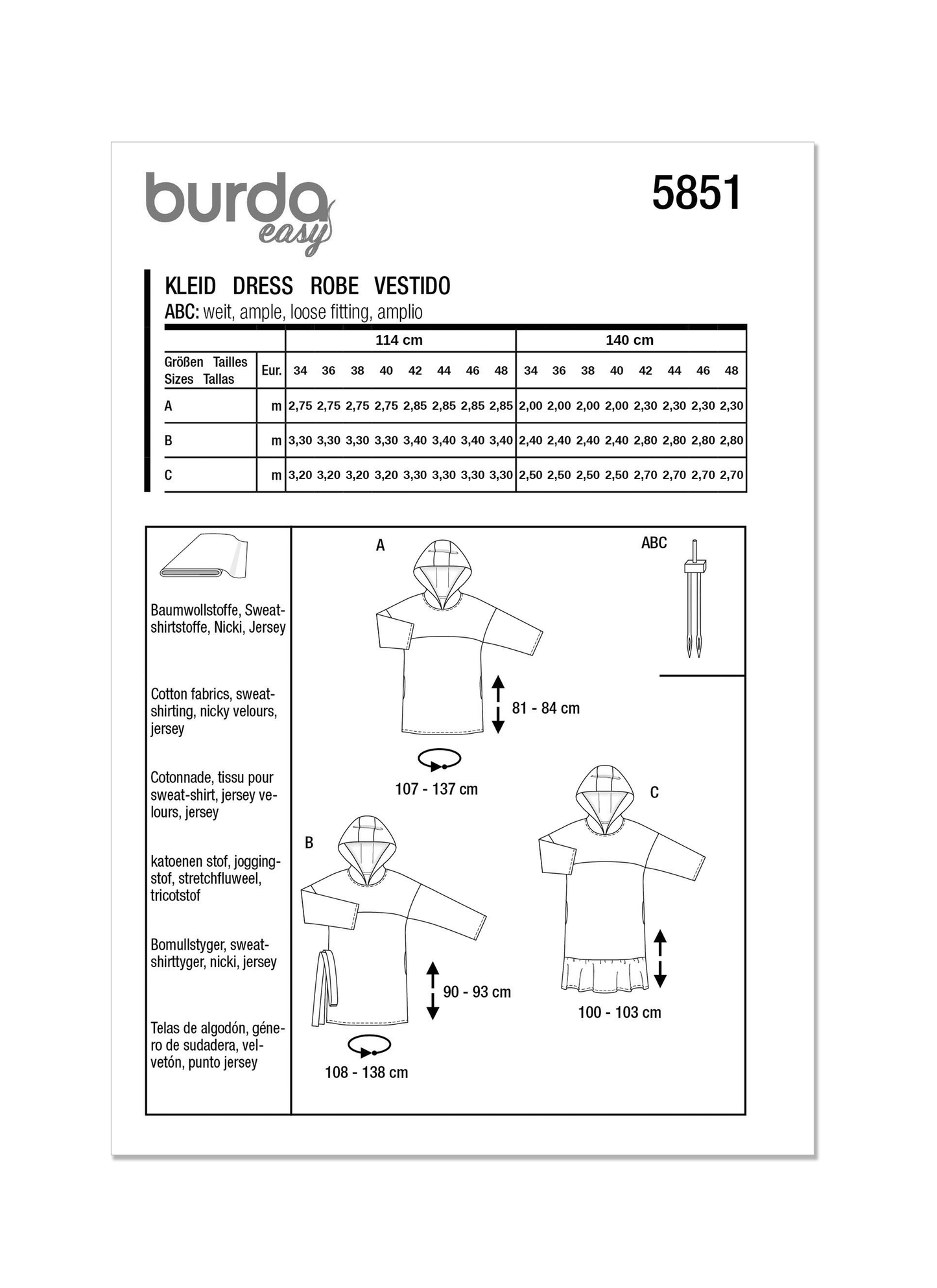 Burda Pattern 5851 Misses Dress