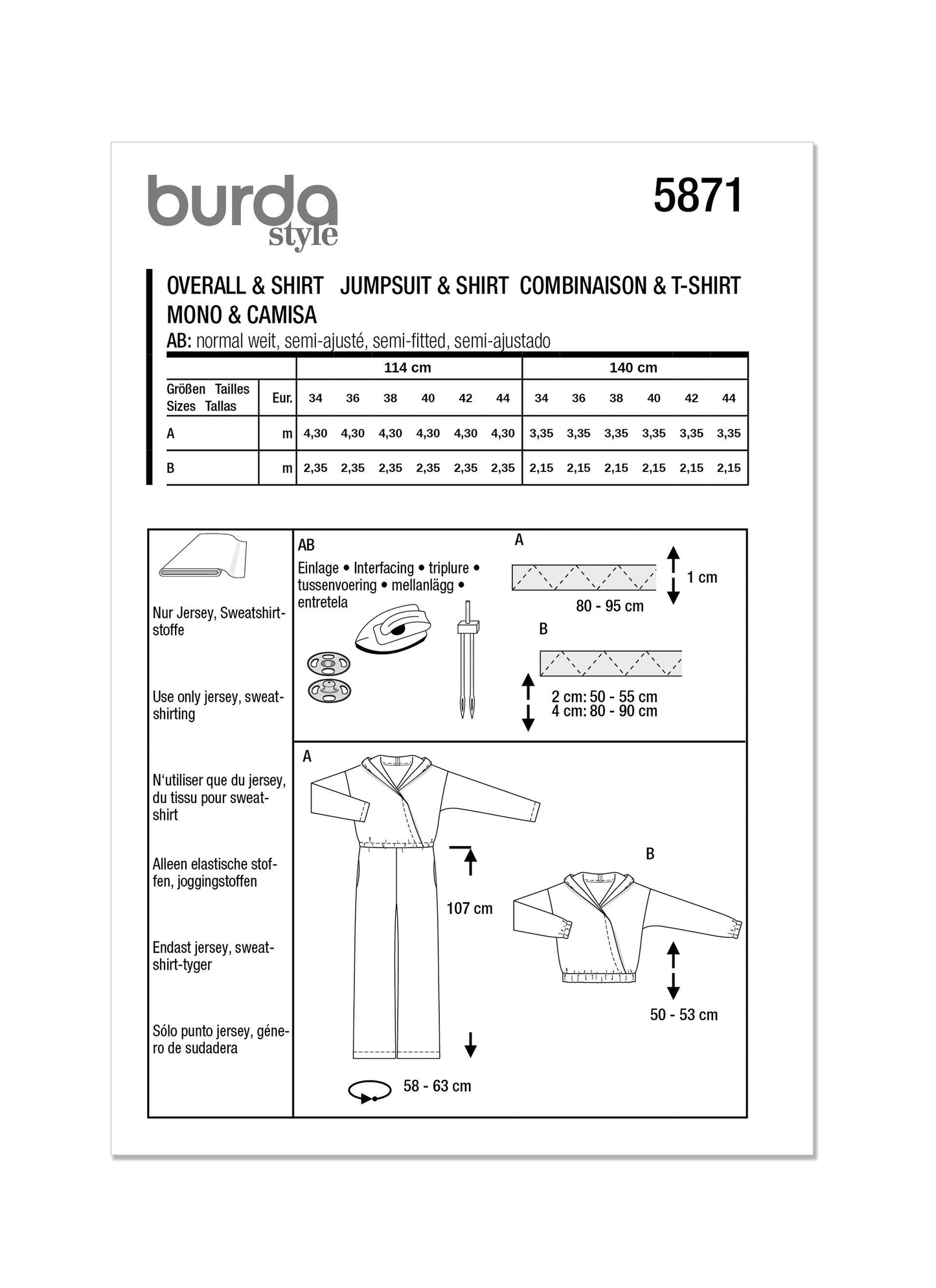 Burda Pattern 5871 Misses Misses' Jumpsuit & Top