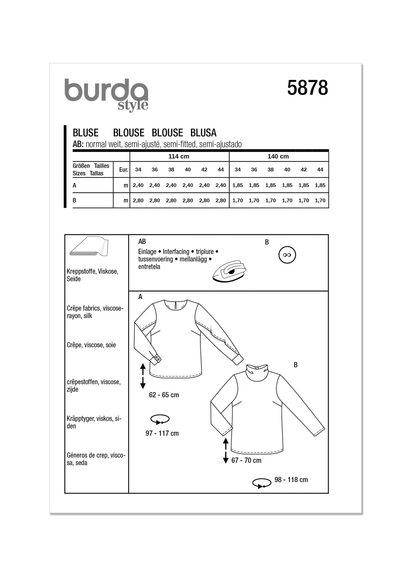 Burda Pattern 5878 Misses Top Vest