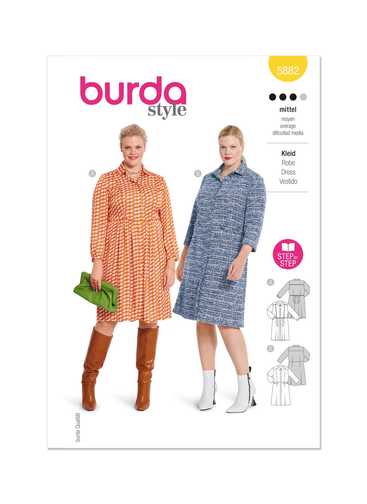 Burda Pattern 5882 Plus Size Dress