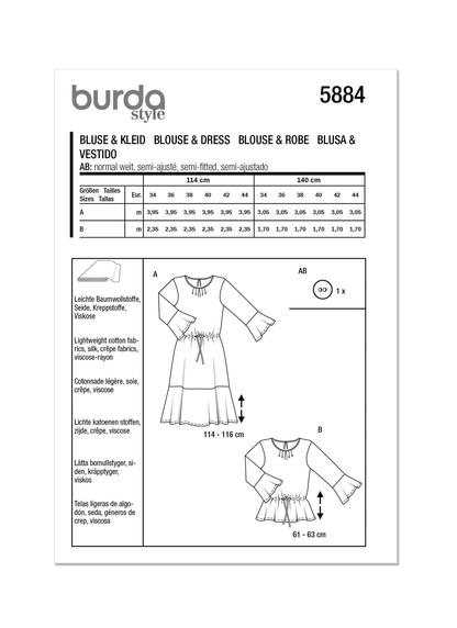 Burda Pattern 5884 Misses Dress