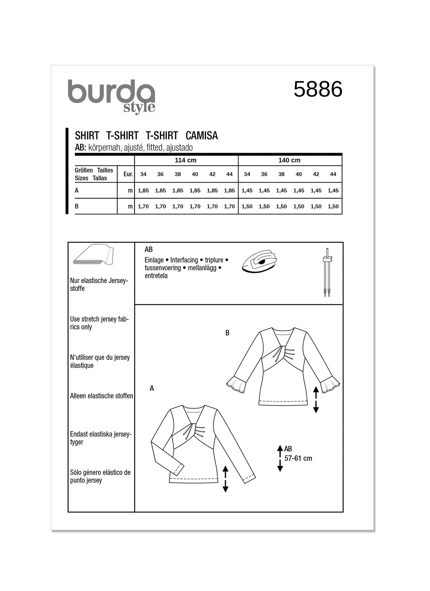 Burda Pattern 5886 Misses' Top Vest