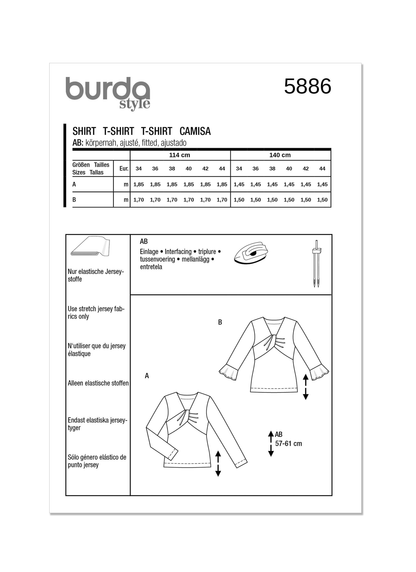 Burda Pattern 5886 Misses' Top Vest