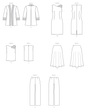 Butterick Pattern 6796F5 Misses' Jacket, Dress, Top, Skirt & Pants