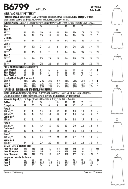 Butterick Pattern B6799E5 Mises A-Line Skirt