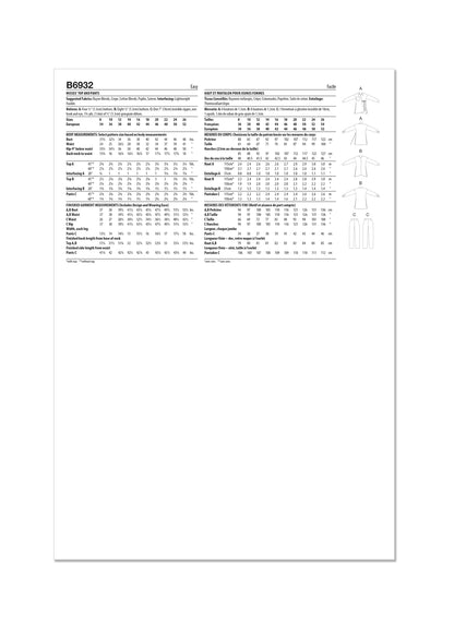 Butterick Pattern B6932 Misses' Top and Pants