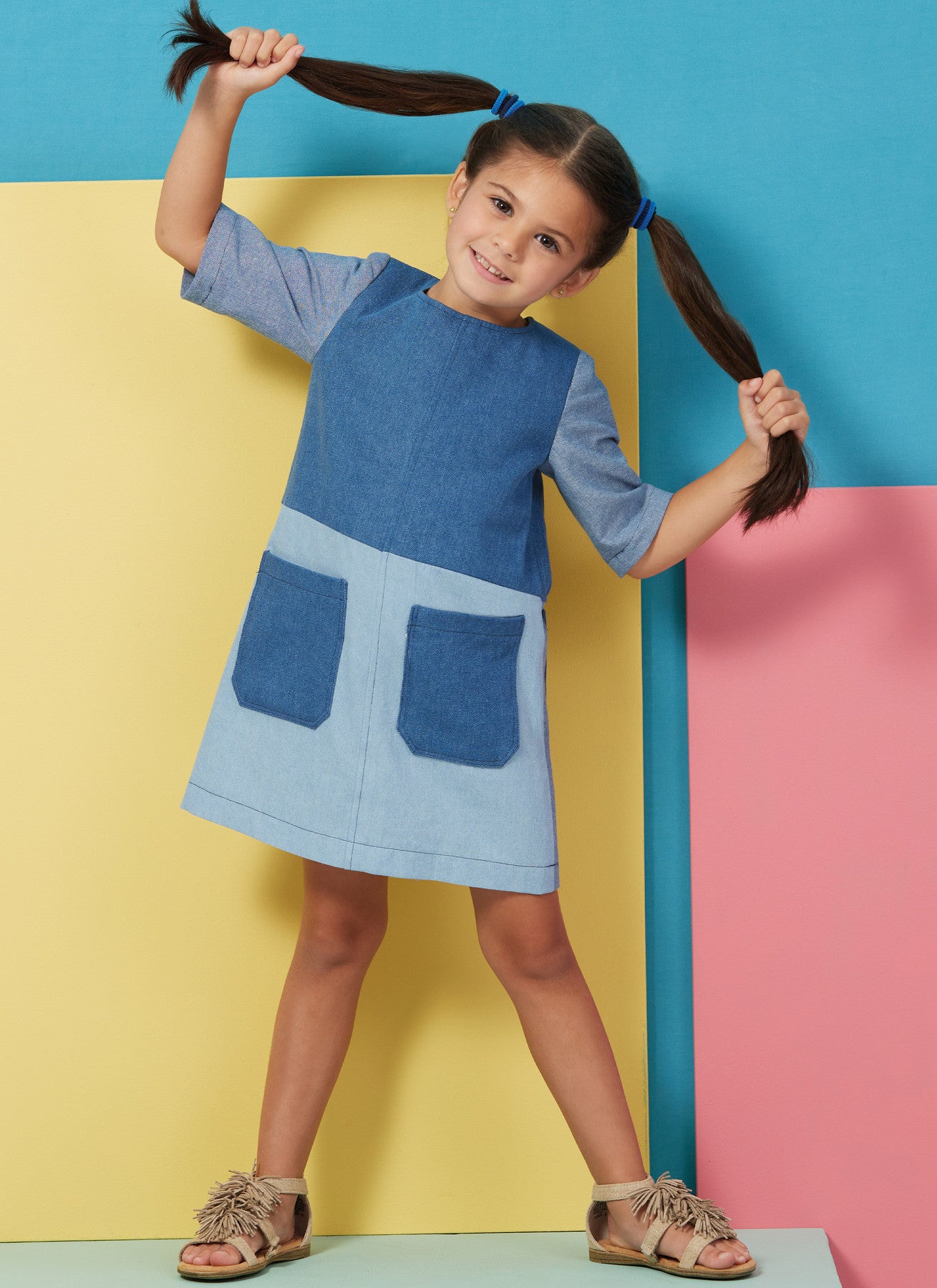 Butterick Pattern B6937 Children's and Girls' Dress, Romper and Hat in Sizes S-M-L