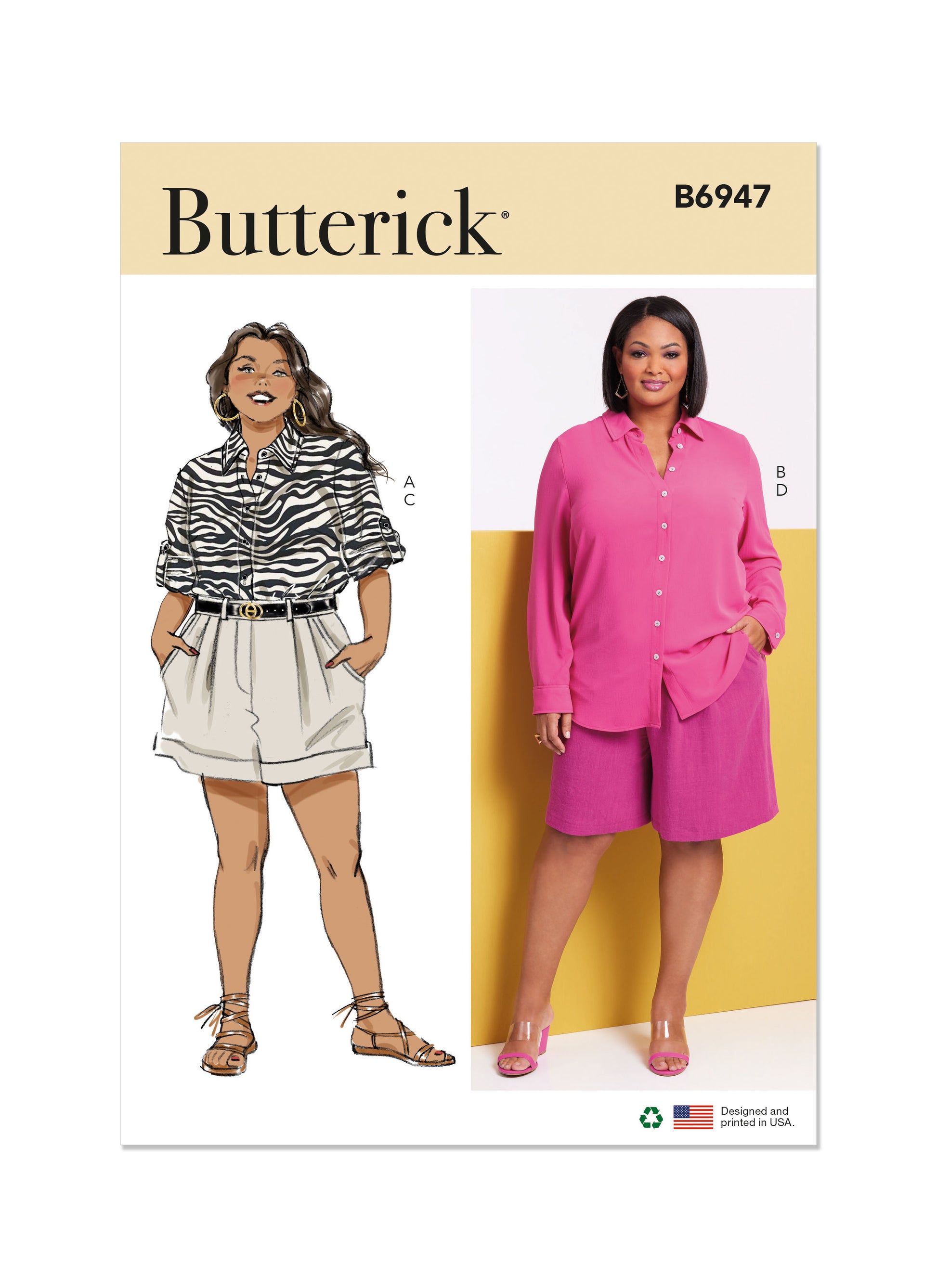 Butterick Pattern B6947 Women's Shirts and Shorts