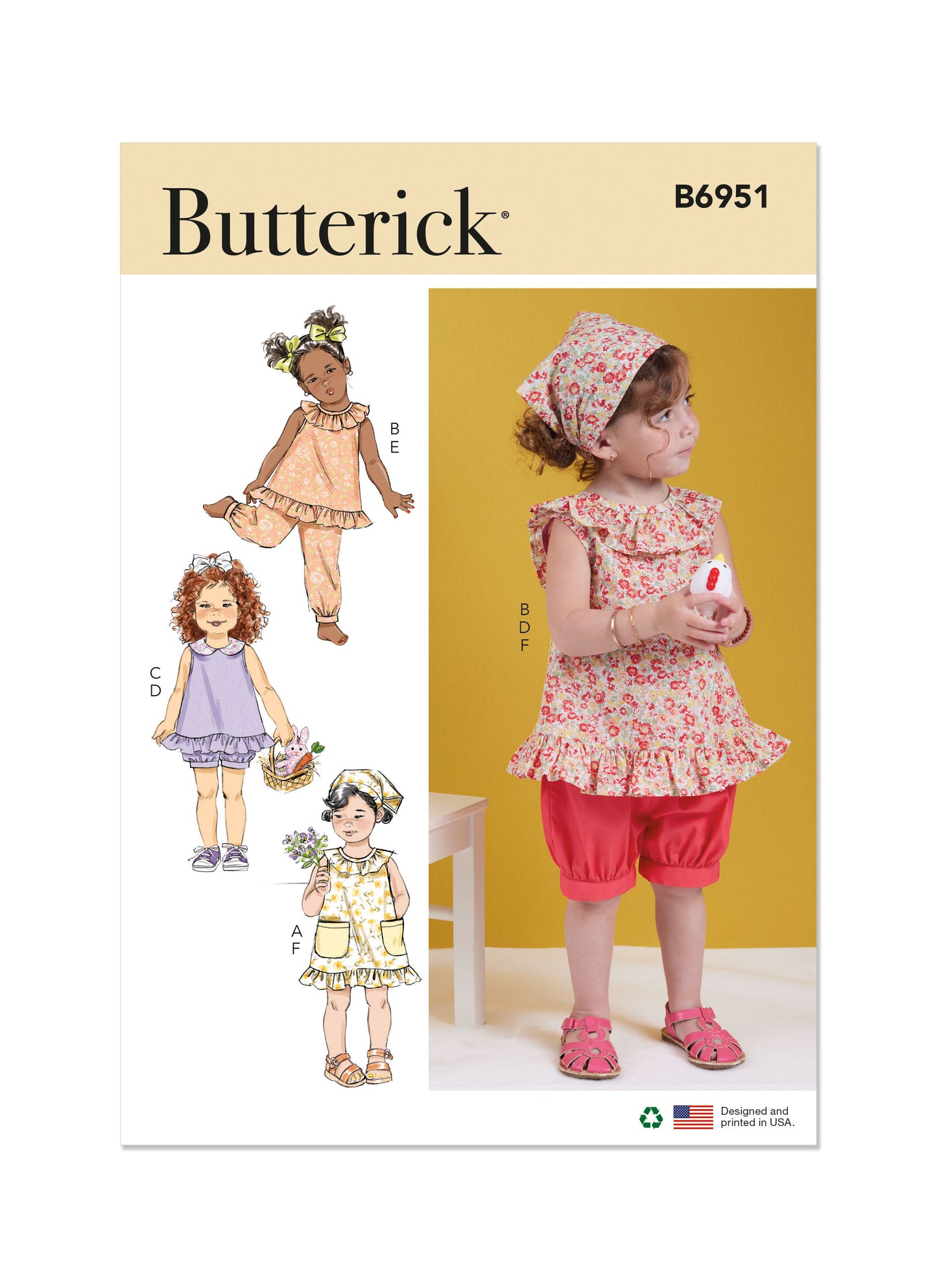 Butterick Pattern B6951 Toddler Sportswear