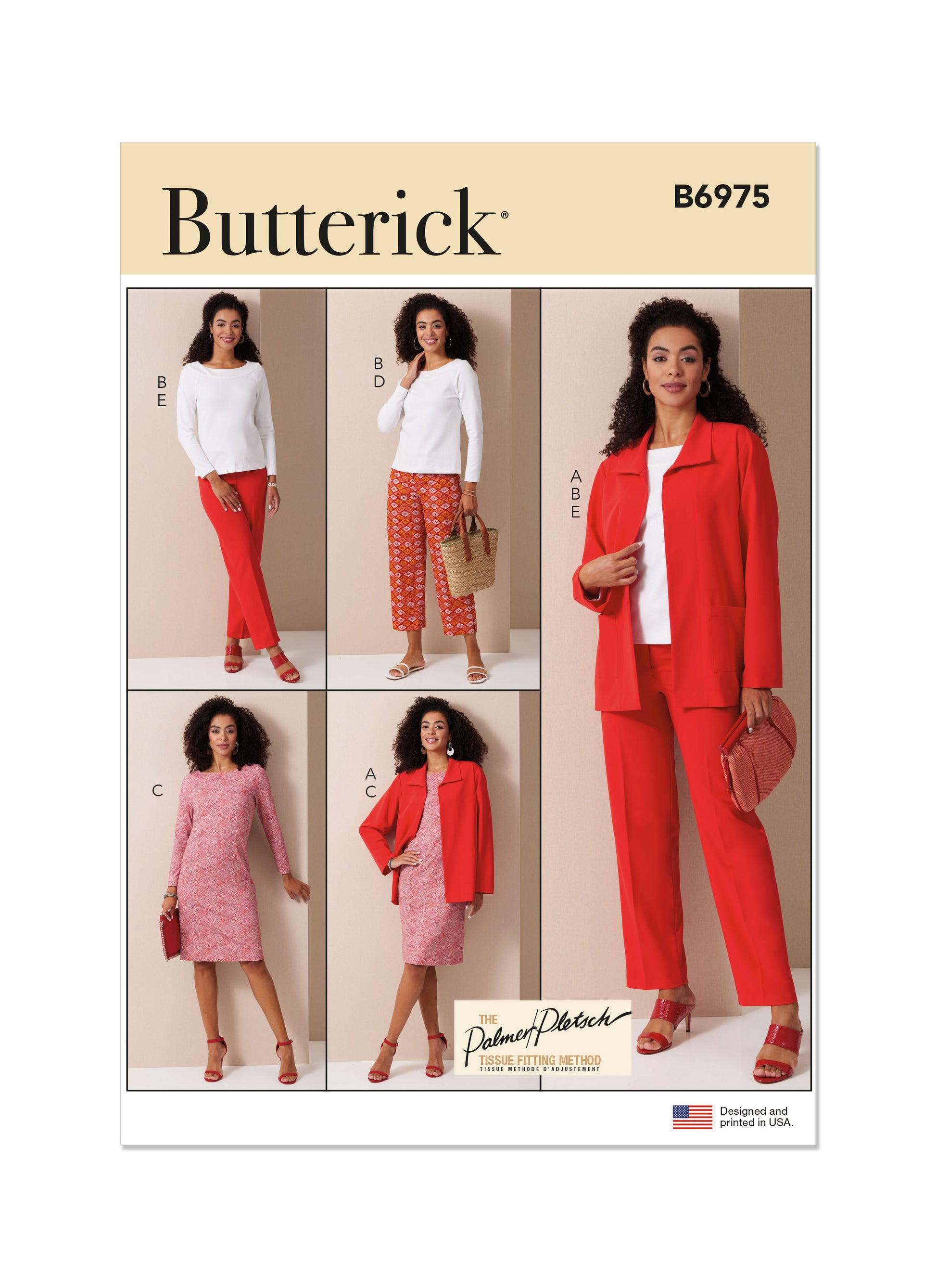 Butterick Pattern B6975 Misses' Jacket, Knit Top and Dress, and Pants