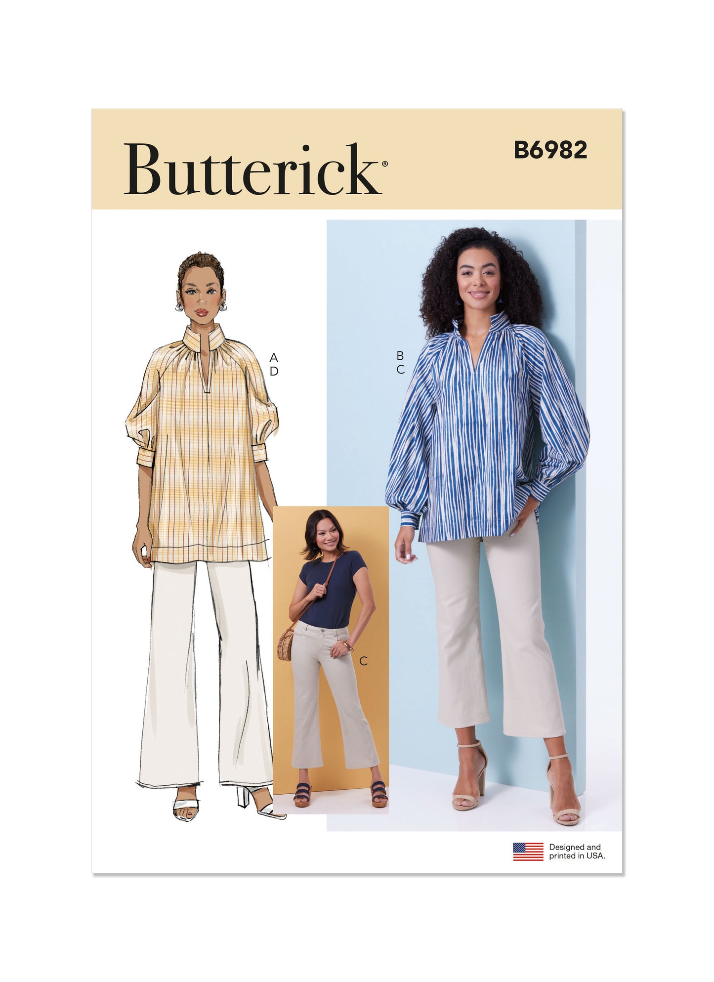 Butterick Pattern B6982 Misses' Tunics and Jeans