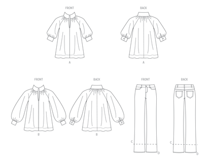 Butterick Pattern B6982 Misses' Tunics and Jeans