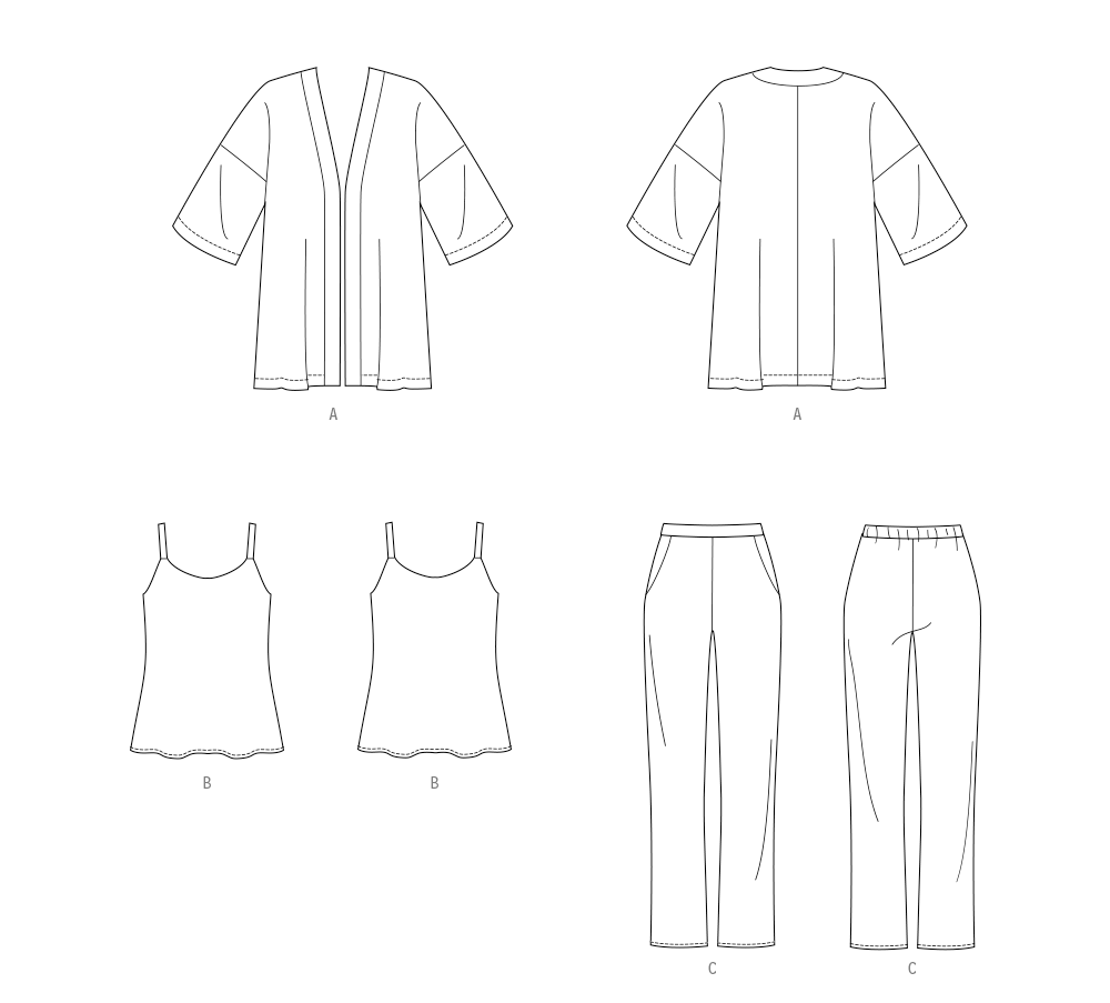 Butterick Pattern B7001 Misses' Jacket, Camisole and Pants