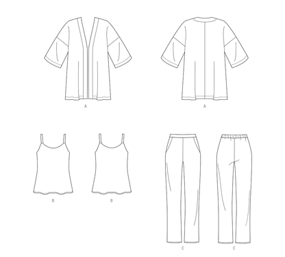 Butterick Pattern B7001 Misses' Jacket, Camisole and Pants