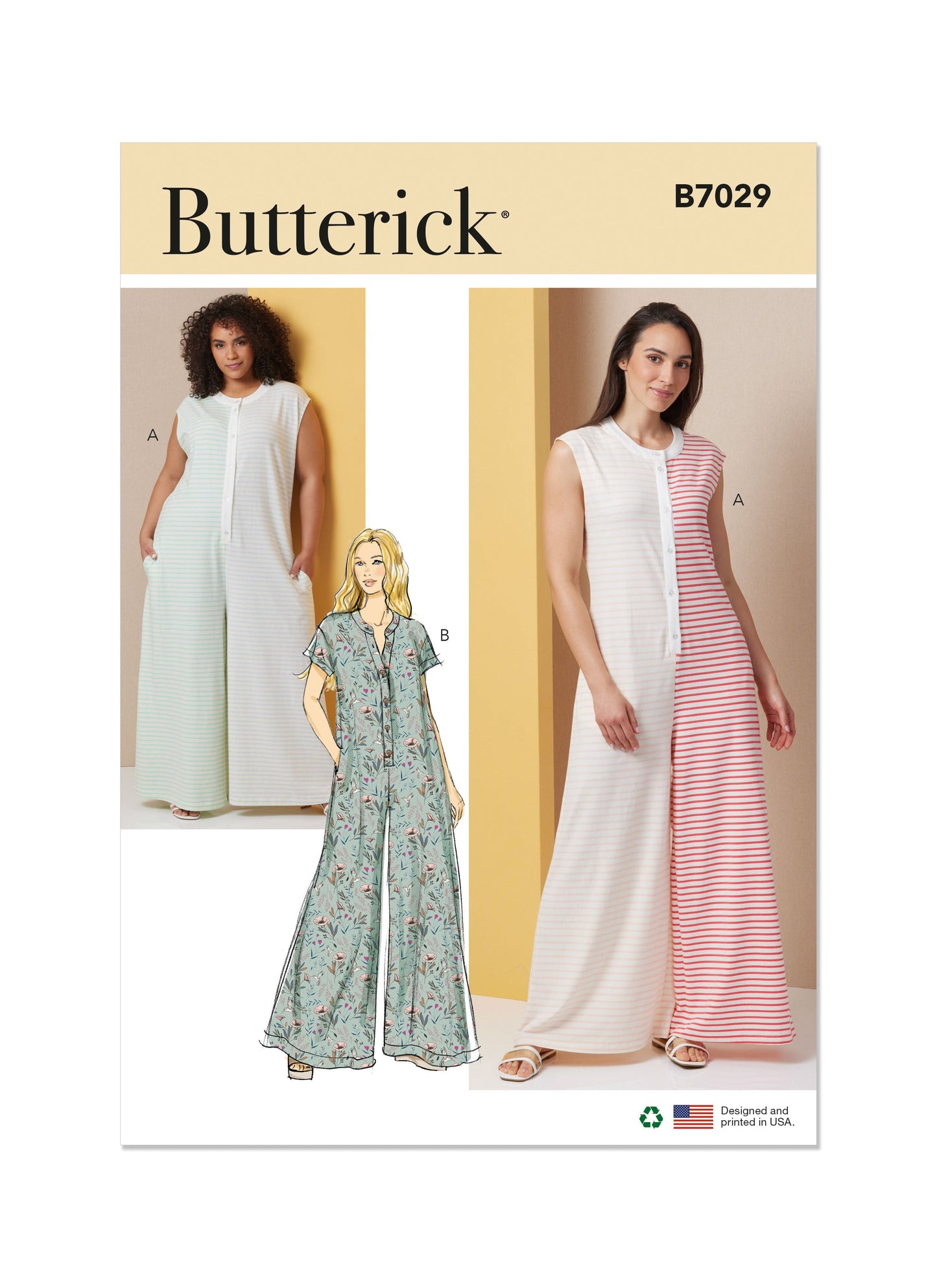 Butterick Pattern B7029 Misses' and Women's Knit Jumpsuits