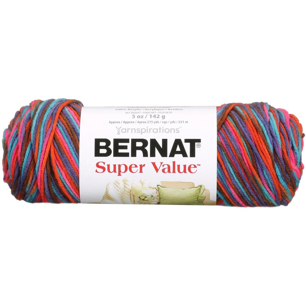 Bernat Super Value Ombre Yarn, Sedona Sunset- 142g Acrylic Yarn