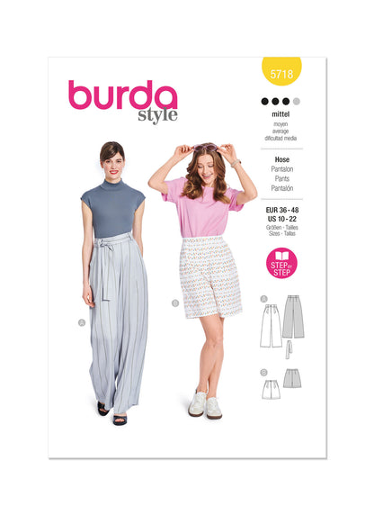 Burda Pattern 5718  Misses' Skirt Pants