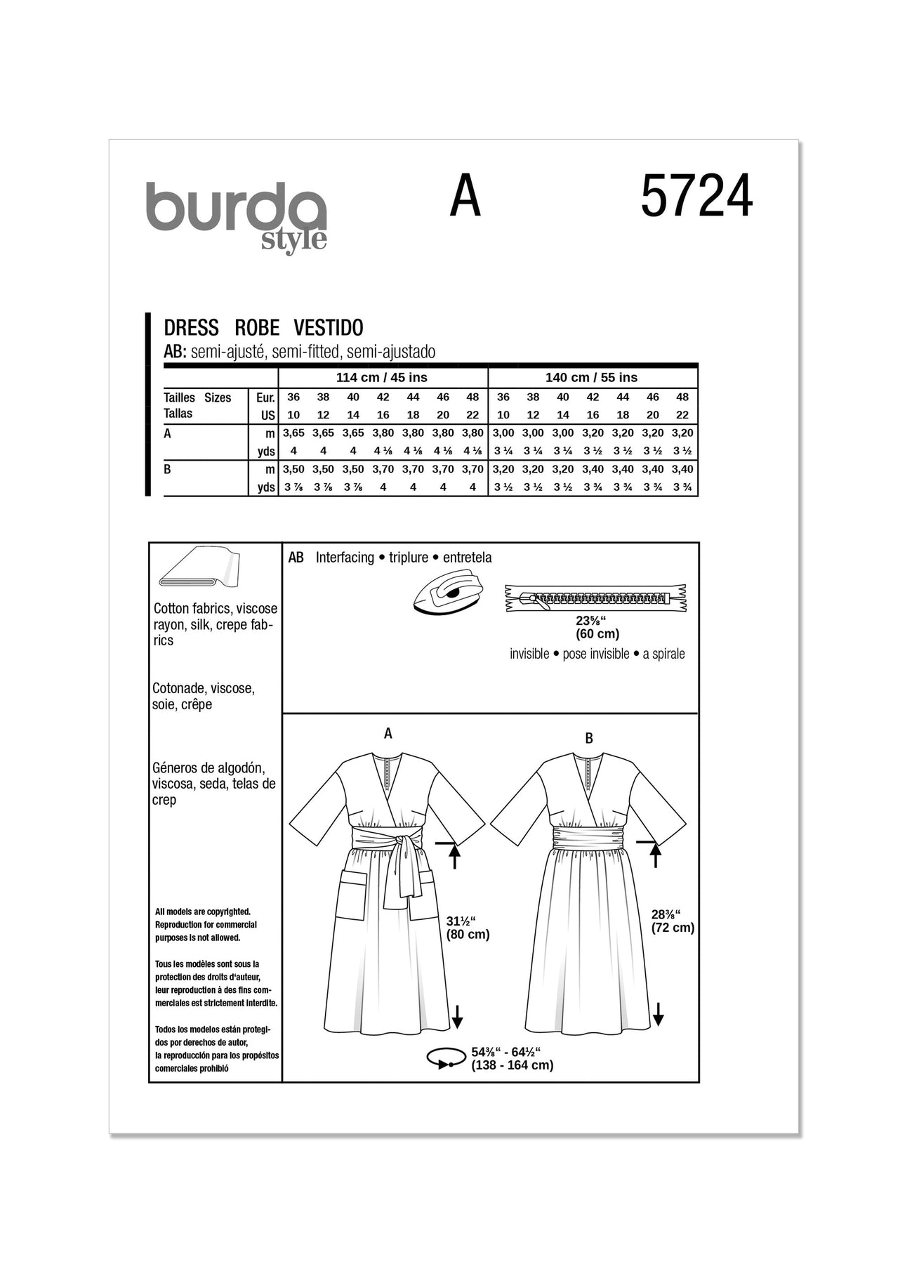 Burda Pattern 5724 Misses' Dress