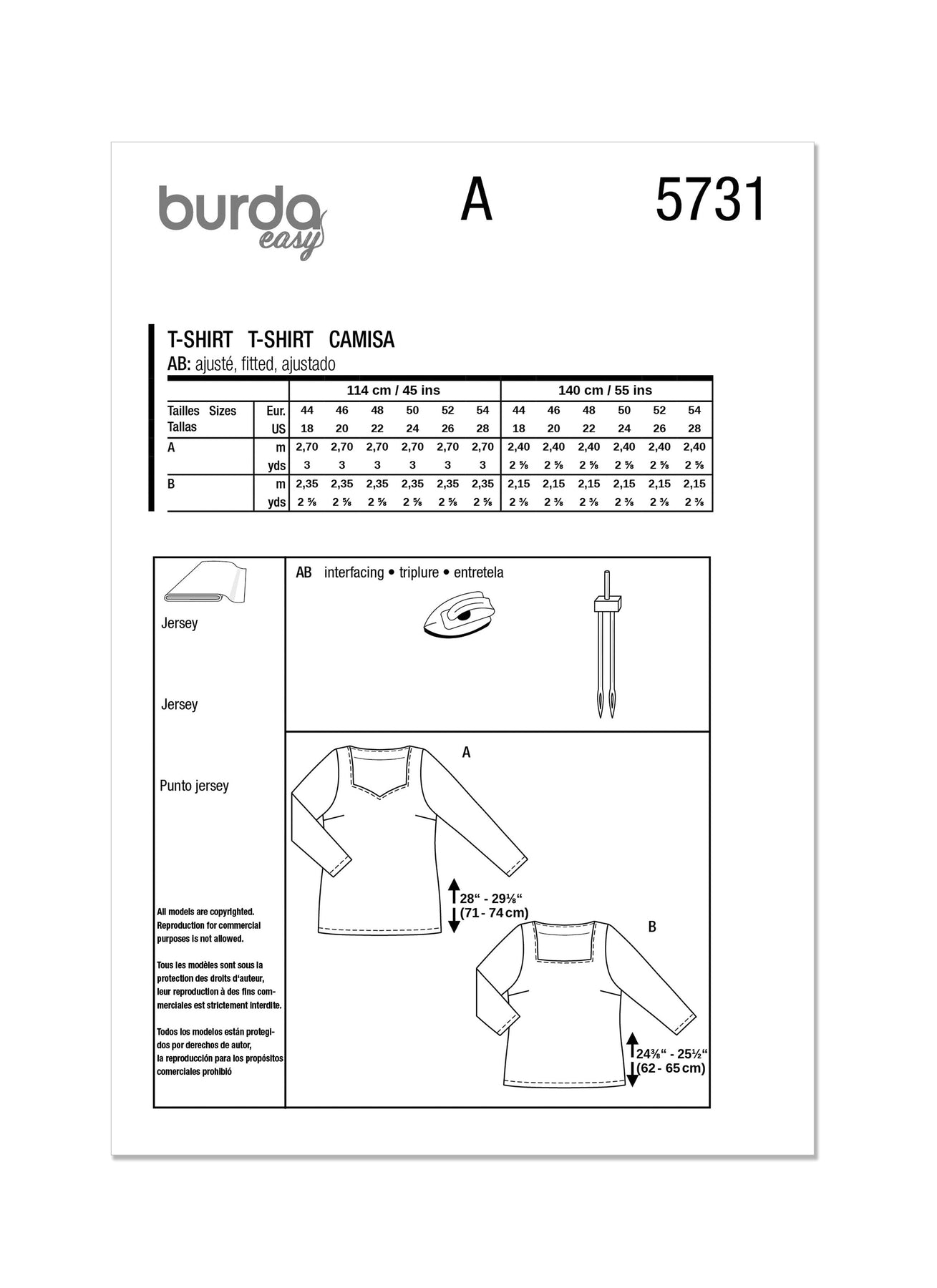 Burda Pattern 5731 Misses' T-Shirt