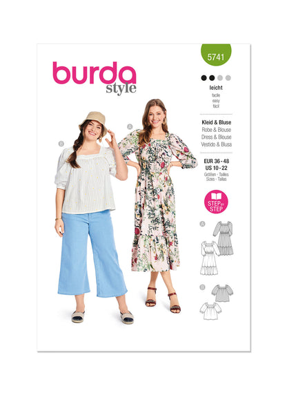 Burda Pattern 5741  Misses' Blouse & Dress