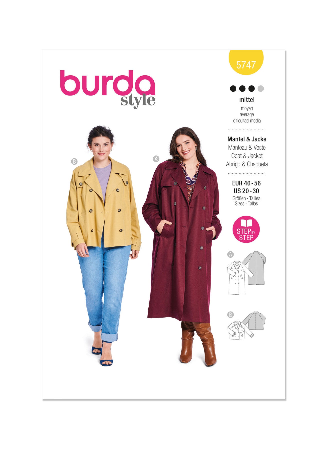 Burda Pattern 5747 Misses' Jacket & Coat