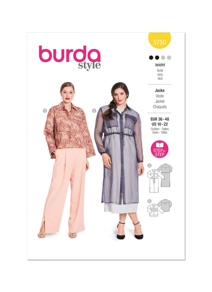 Burda Pattern 5750  Misses' Jacket