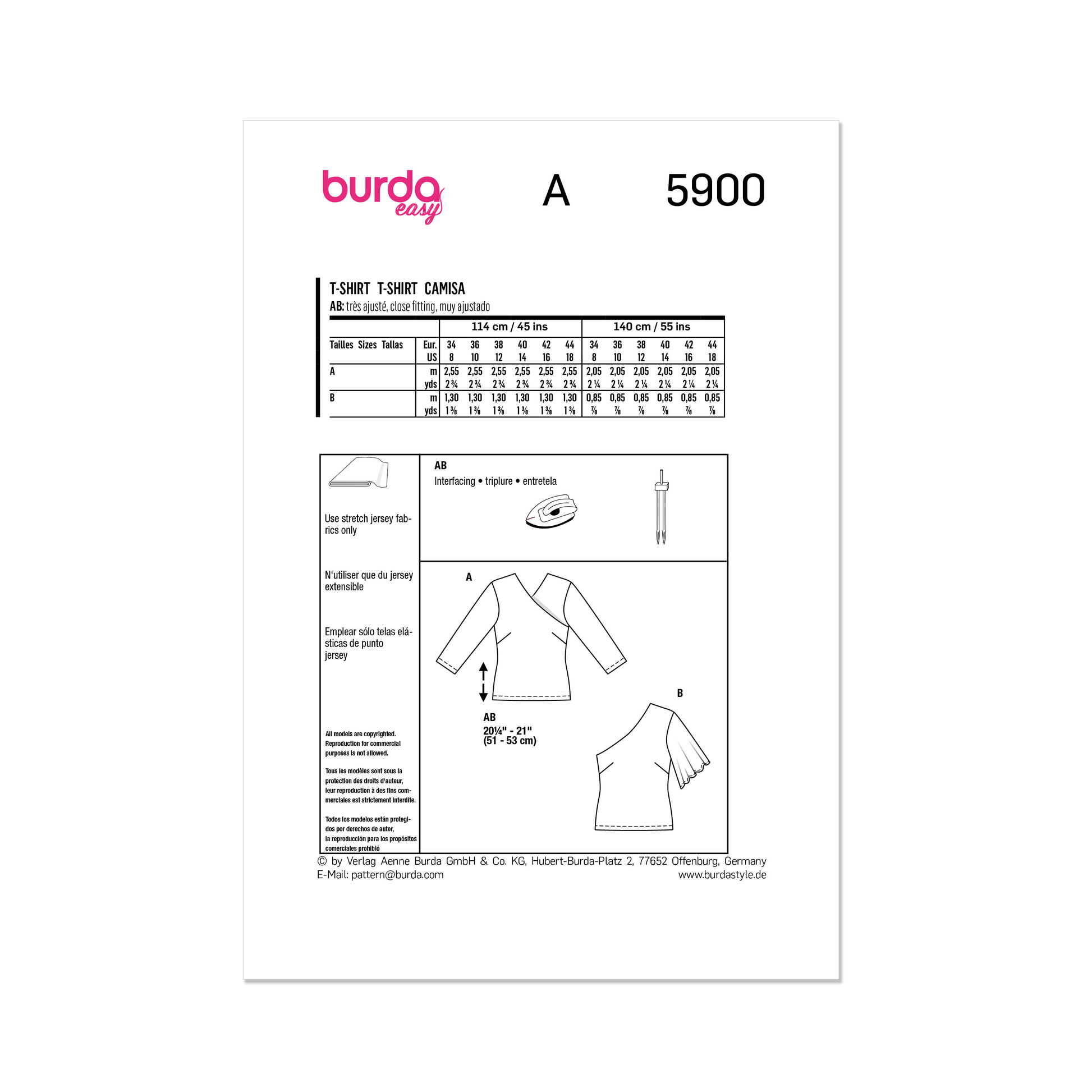 Burda Pattern 5900 Misses' Top/Vest