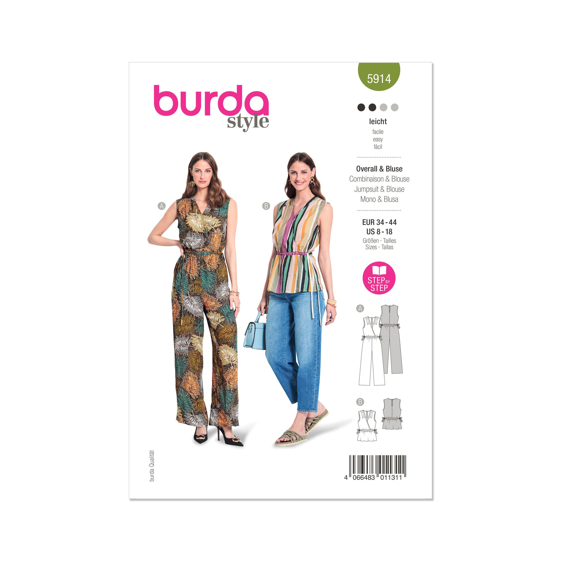 Burda Pattern 5914 Misses' Overall & Blouse