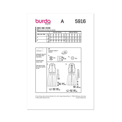 Burda Pattern 5916 Misses' Dress